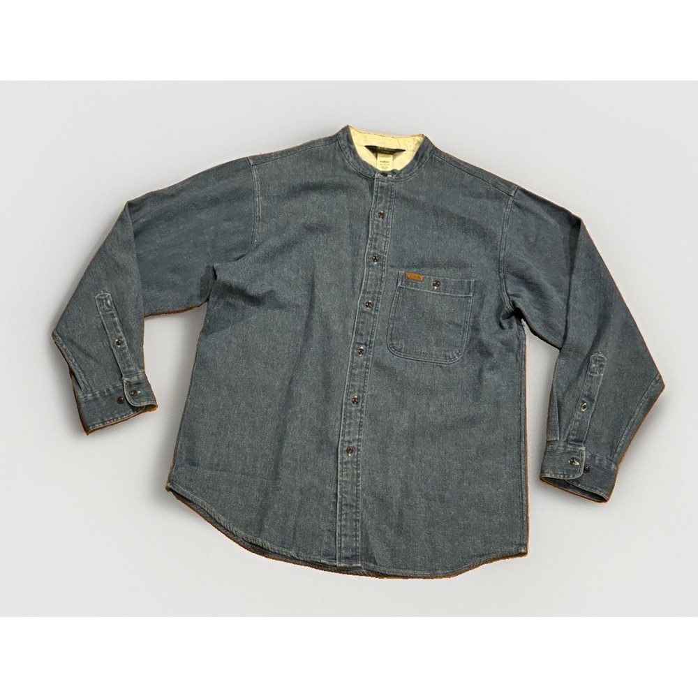 Vintage Osh Kosh Work Shirt L 100% Cotton Wabash Hickory Railroad Engineer Rare